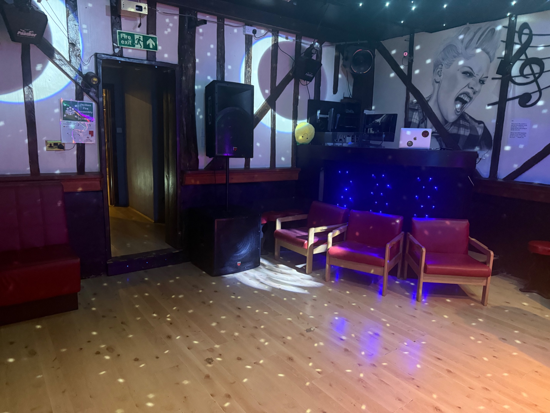 The Jaydees dance floor under disco lights
